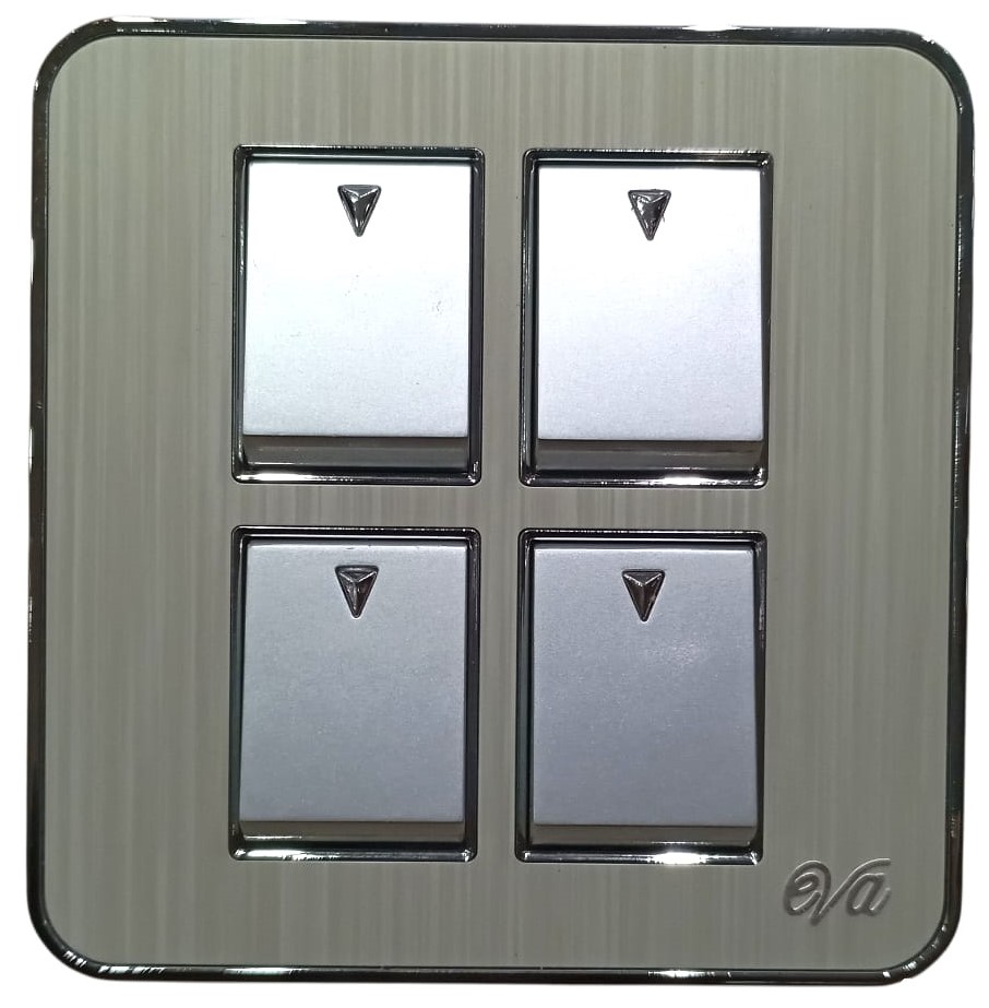 EVA ALUMINUM 4 GANG FRONT Eva Aluminium Four Gang Switch - Image 1