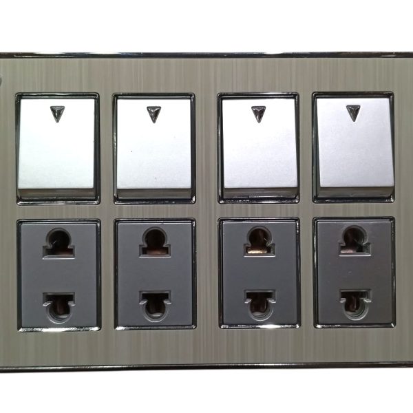 Eva Aluminium 4-Switch + 4-Socket