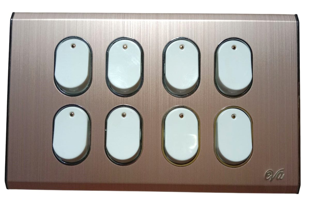 Eva Rose Gold Eight Gang Switch - Image 1
