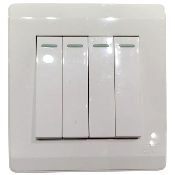 Eva White Four Gang Switch