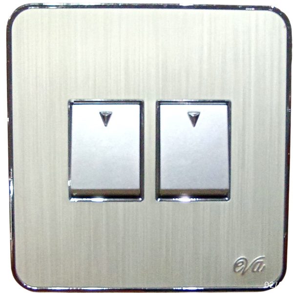 Eva Aluminium Two Gang Switch