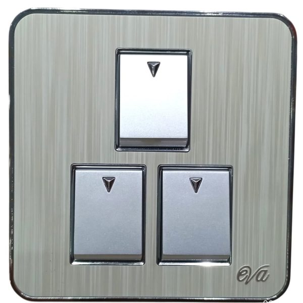 Eva Aluminium Three Gang Switch