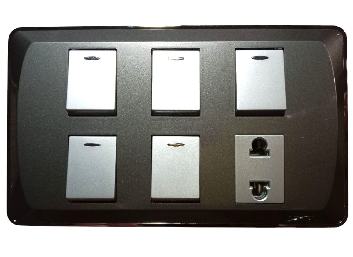 Lear Blesso Multi Colour 5-Switch + 1-Socket - Image 1
