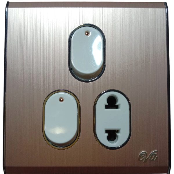 Eva Rose Gold 2-Switch + 1-Socket