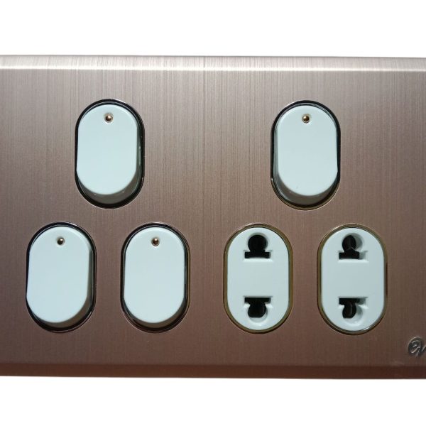 Eva Rose Gold 4-Switch + 2-Socket