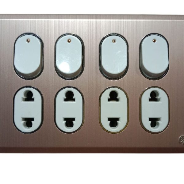 Eva Rose Gold 4-Switch + 4-Socket