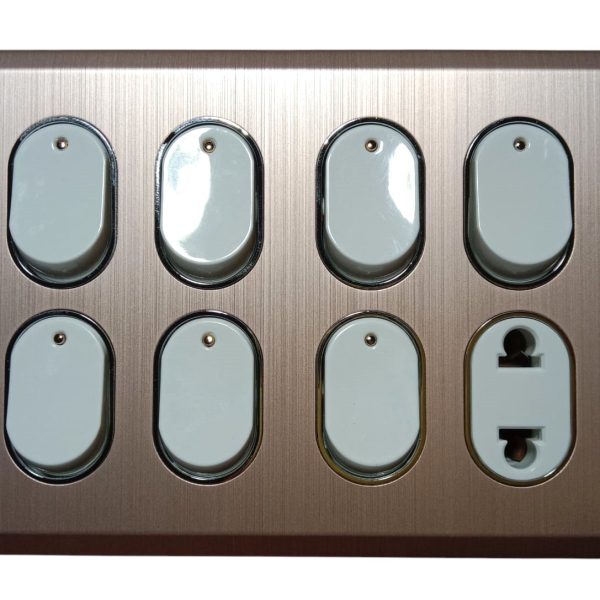 Eva Rose Gold 7-Switch + 1-Socket