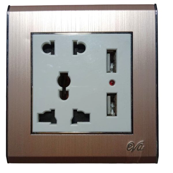 Eva Rose Gold Multi Function + Double USB