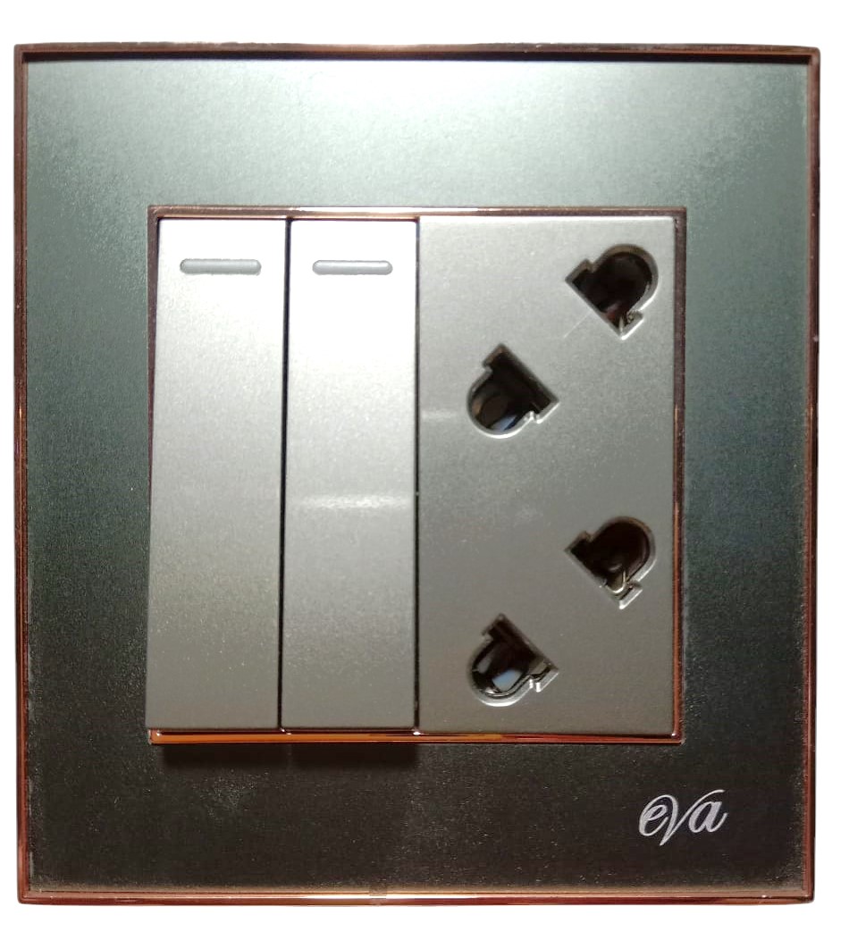 EVA-SUPERIOR-22-FRONT Eva Superior 2-Switch + 2-Socket - Image 1