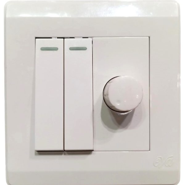Eva White 2-Switch + 1-Dimmer