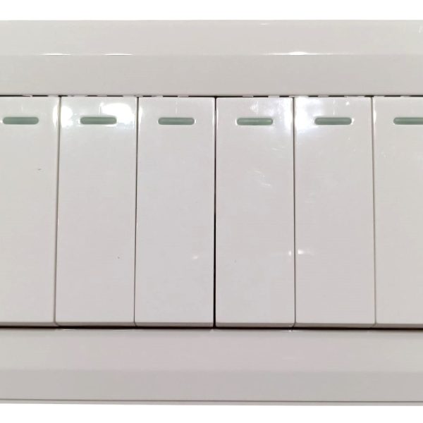 Eva White Six Gang Switch