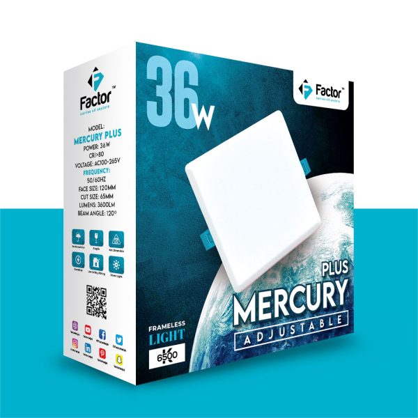 Factor Mercury Plus Adjustable Downlight | 8.5 Inch Square