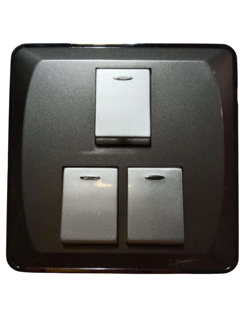 LEAR-BLESSO-MULT-3-GANG-FRONT Lear Blesso Multi Colour Three Gang Switch - Image 1