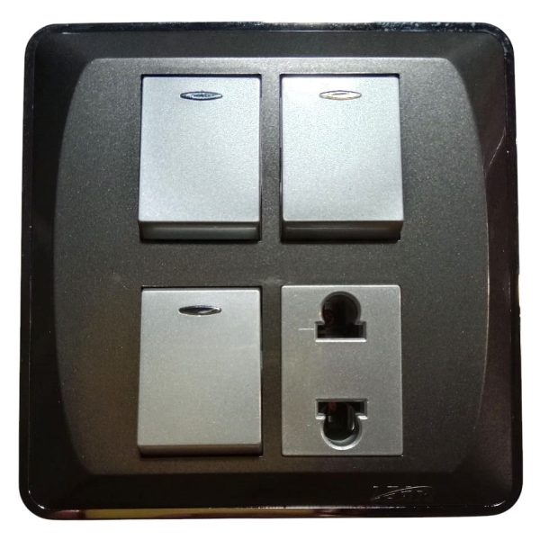 Lear Blesso Multi Colour 3-Switch + 1-Socket