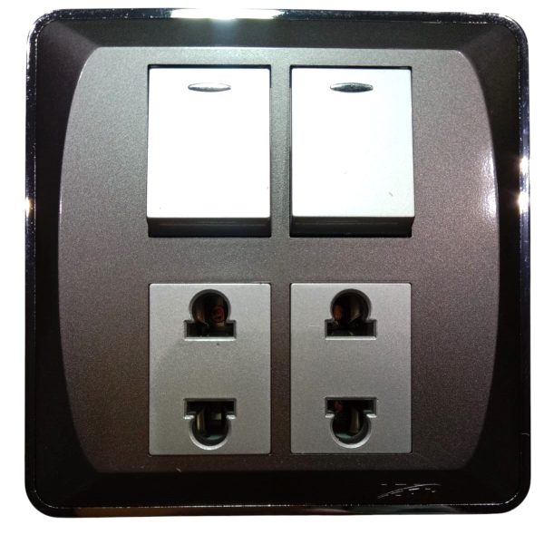 Lear Blesso Multi Colour 2-Switch + 2-Socket