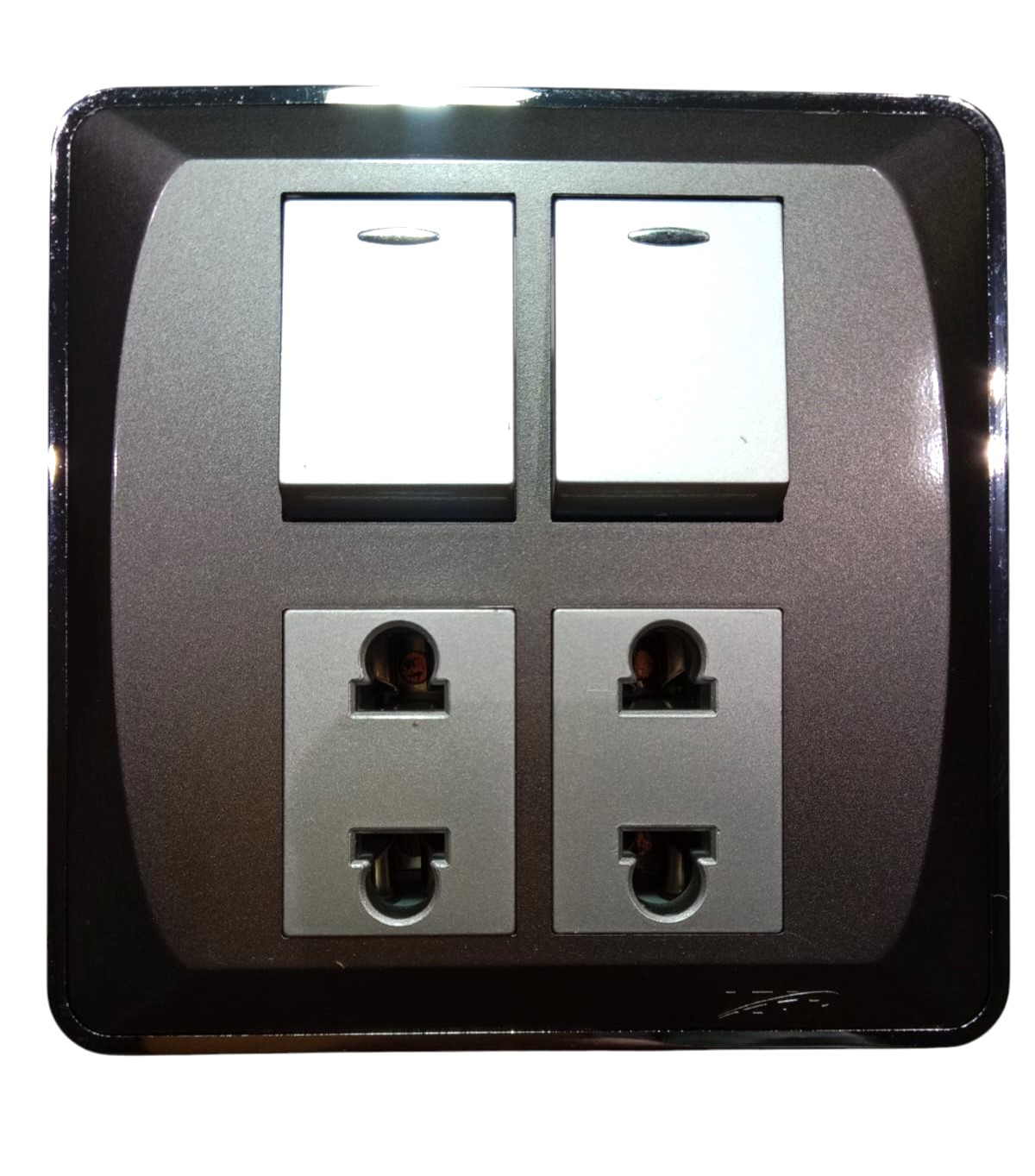 LEAR-BLESSO-MULTI-22-FRONT Lear Blesso Multi Colour 2-Switch + 2-Socket - Image 1