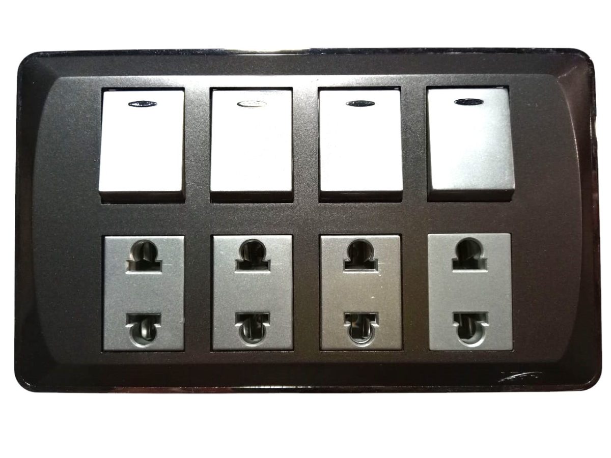 Lear Blesso Multi Colour 4-Switch + 4-Socket - Image 1