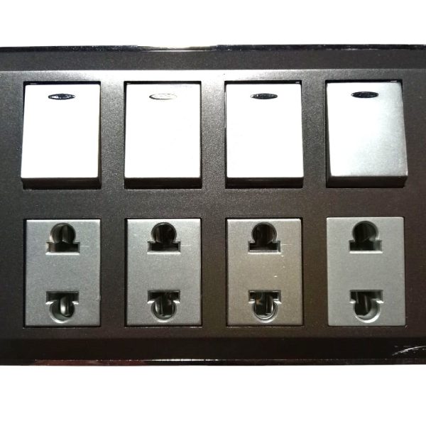 Lear Blesso Multi Colour 4-Switch + 4-Socket