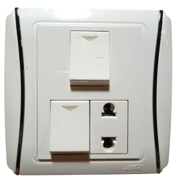 Lear White 2-Switch + 1-Socket
