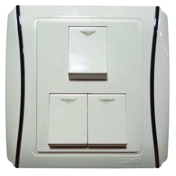 Lear White Three Gang Switch